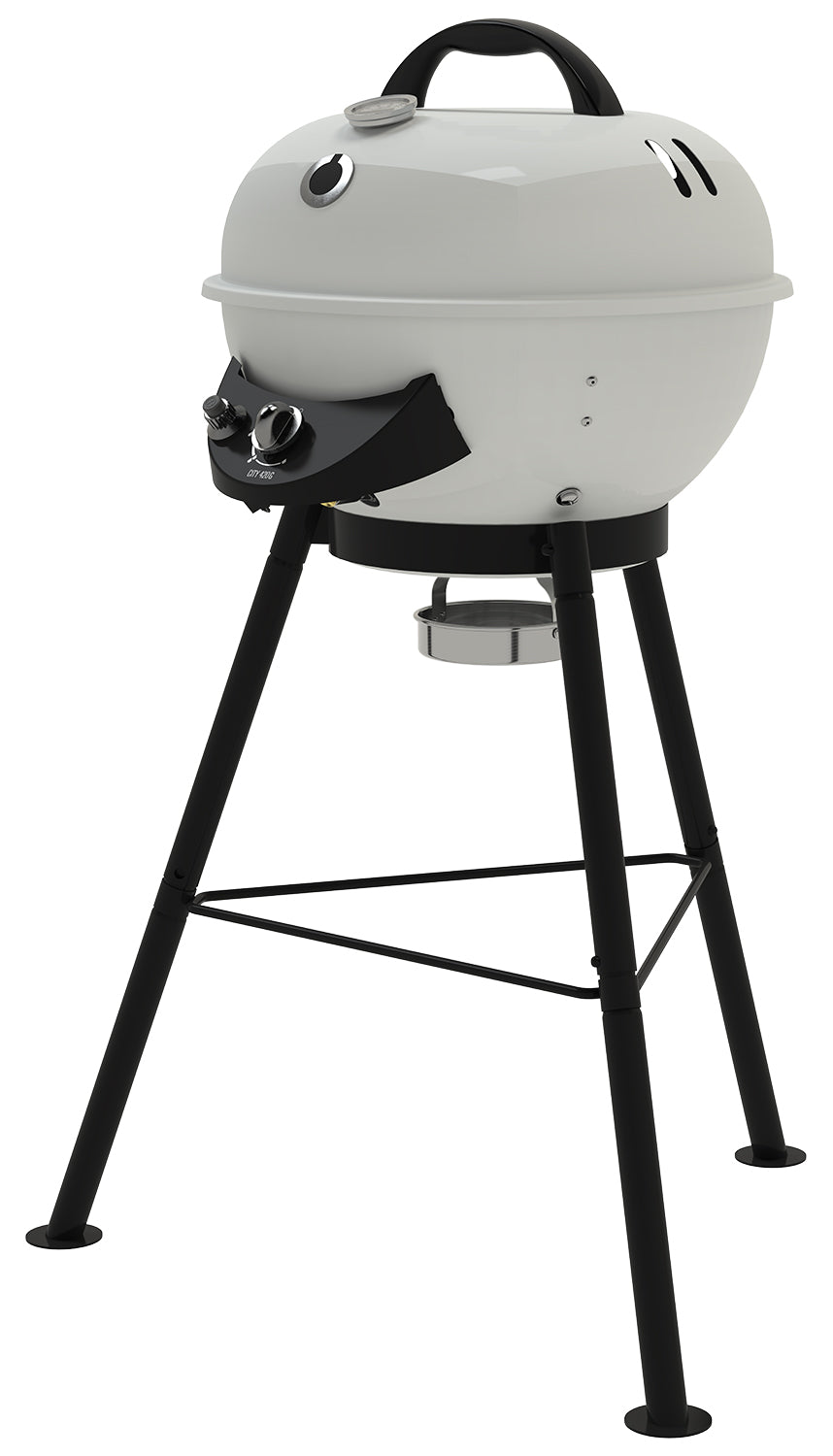 Kulegassgrill City 420 G SE Vanilla montert med åpen grillrist