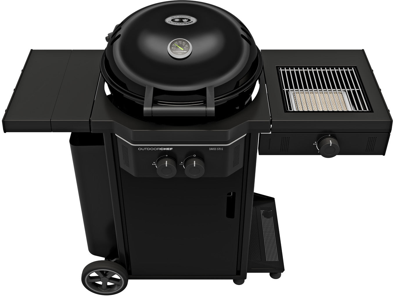 Kulegassgrill Davos 570 G Pro BZ fra forfra med åpent lokk