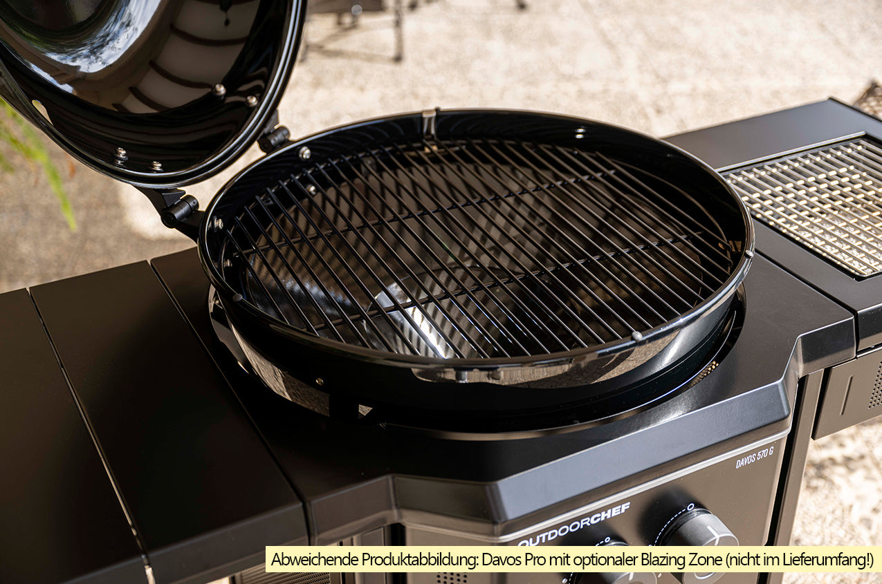 Oversikt av Kulegassgrill Davos 570 G Pro 2 brennere 54 cm med åpent lokk