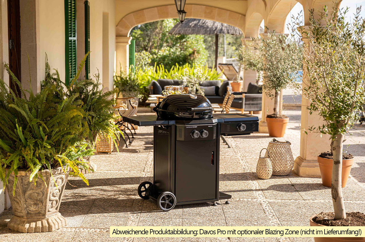 Uttrekkbar sidebord på Kulegassgrill Davos 570 G Pro 2 brennere 54 cm
