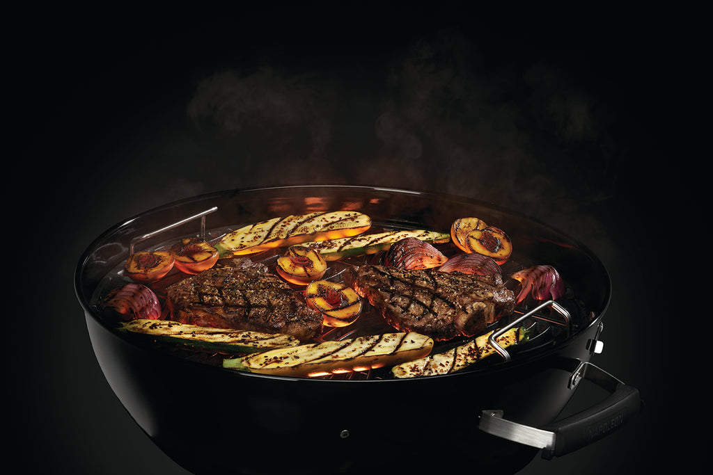 Kulegrill 57 cm rustfritt stål rist - Napoleon med lokkholder