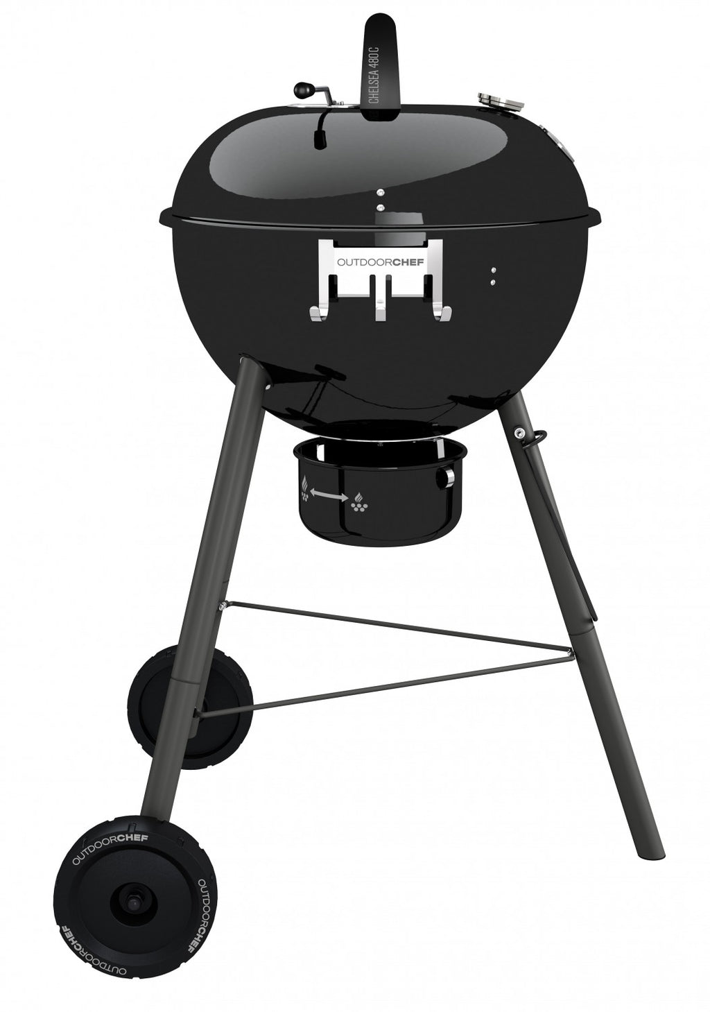 Nærbilde av grillrist på Kulegrill Chelsea 480 C kullgrill 45 cm svart