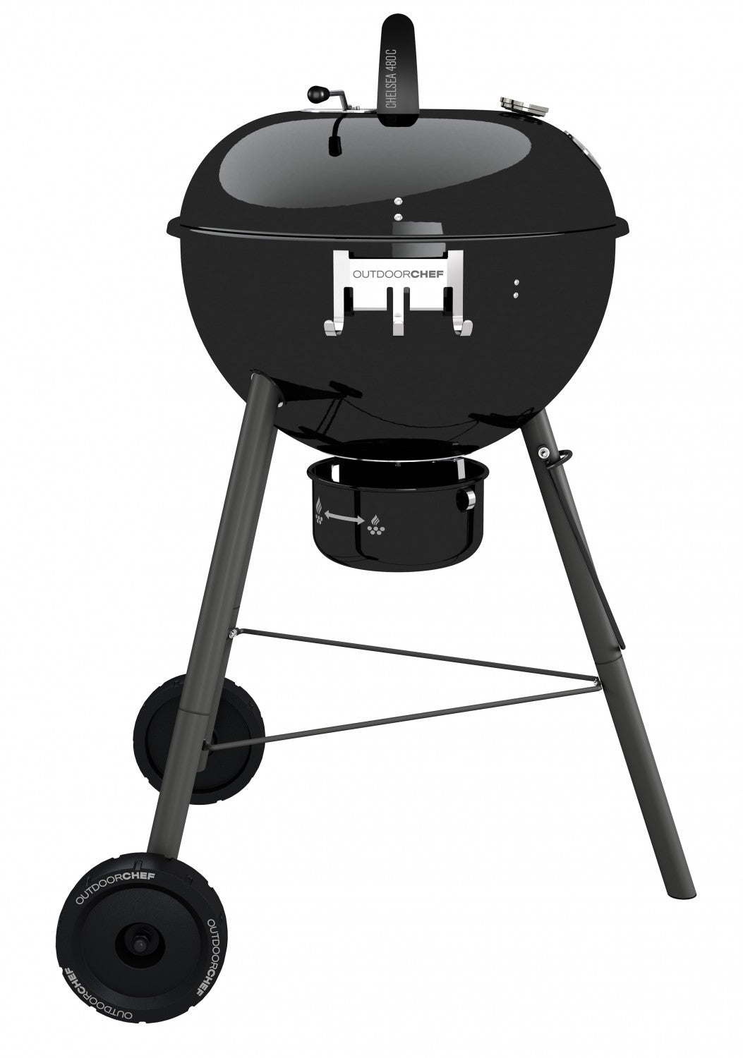 Nærbilde av grillrist på Kulegrill Chelsea 480 C kullgrill 45 cm svart