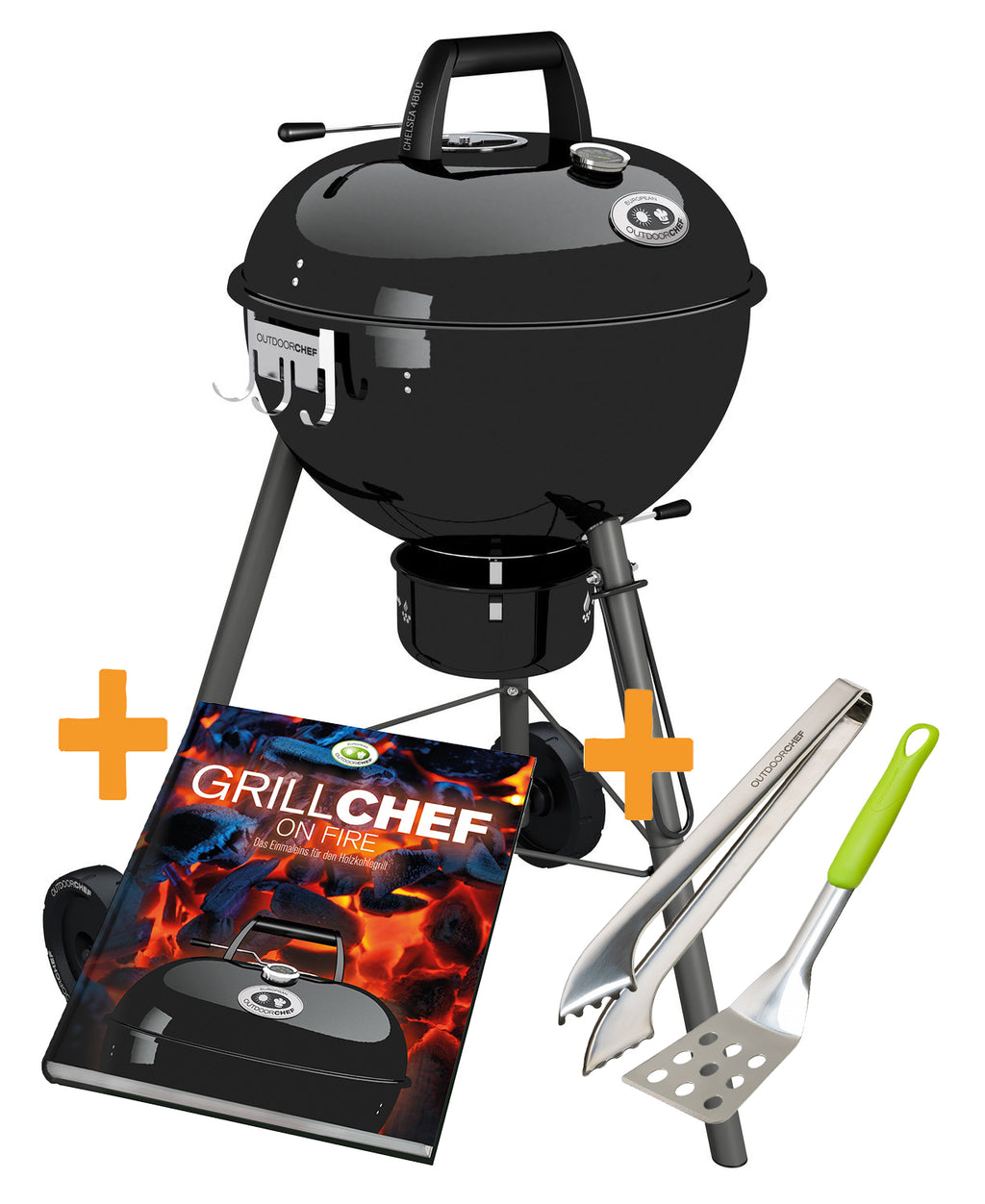 Kulegrill Chelsea 480 C svart forfra