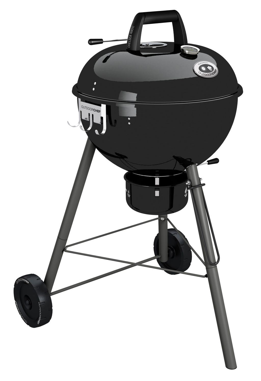 Nærbilde av grillrost på Kulegrill Chelsea 480 C svart