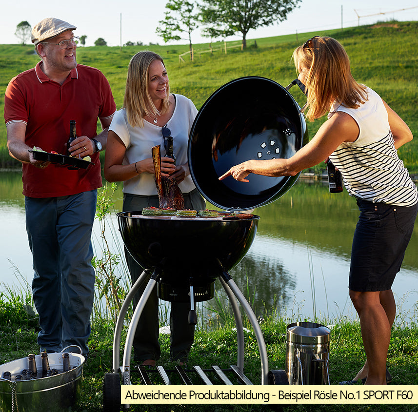 Oppbevaringshylle under Kulegrill No.1 F50 Sport 50 cm rustfritt stål rist