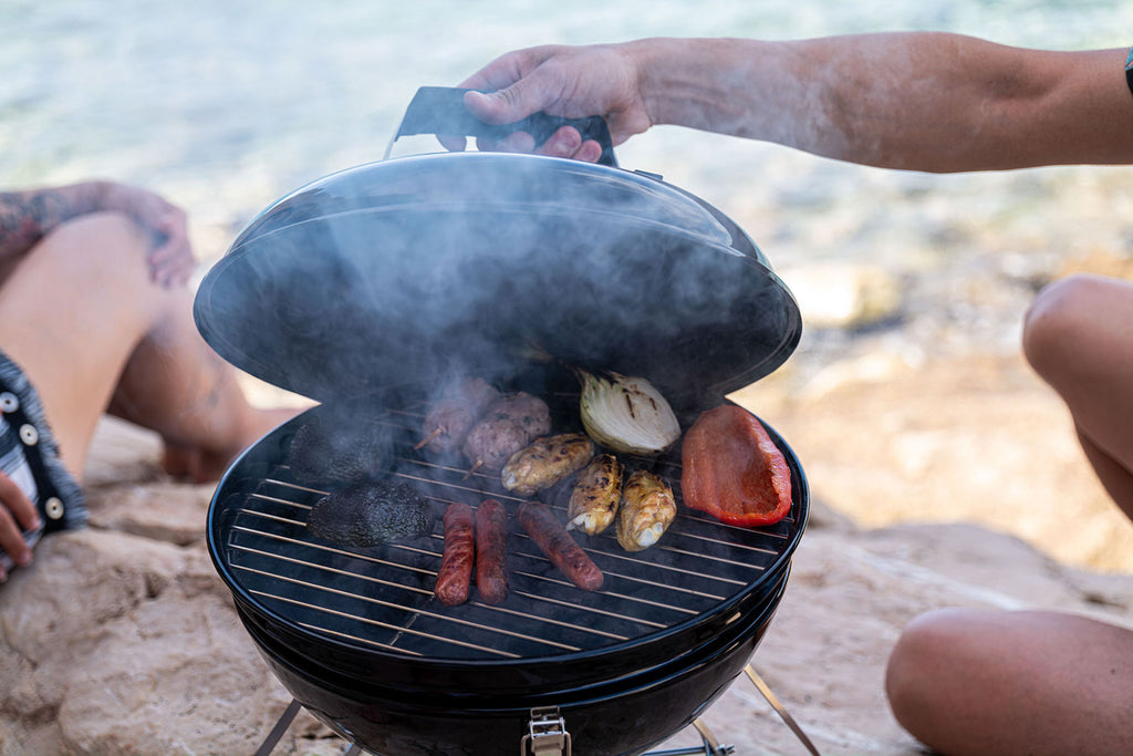 Nærbilde av rist på kulegrill portabel 37 cm rustfritt stål rist - Napoleon