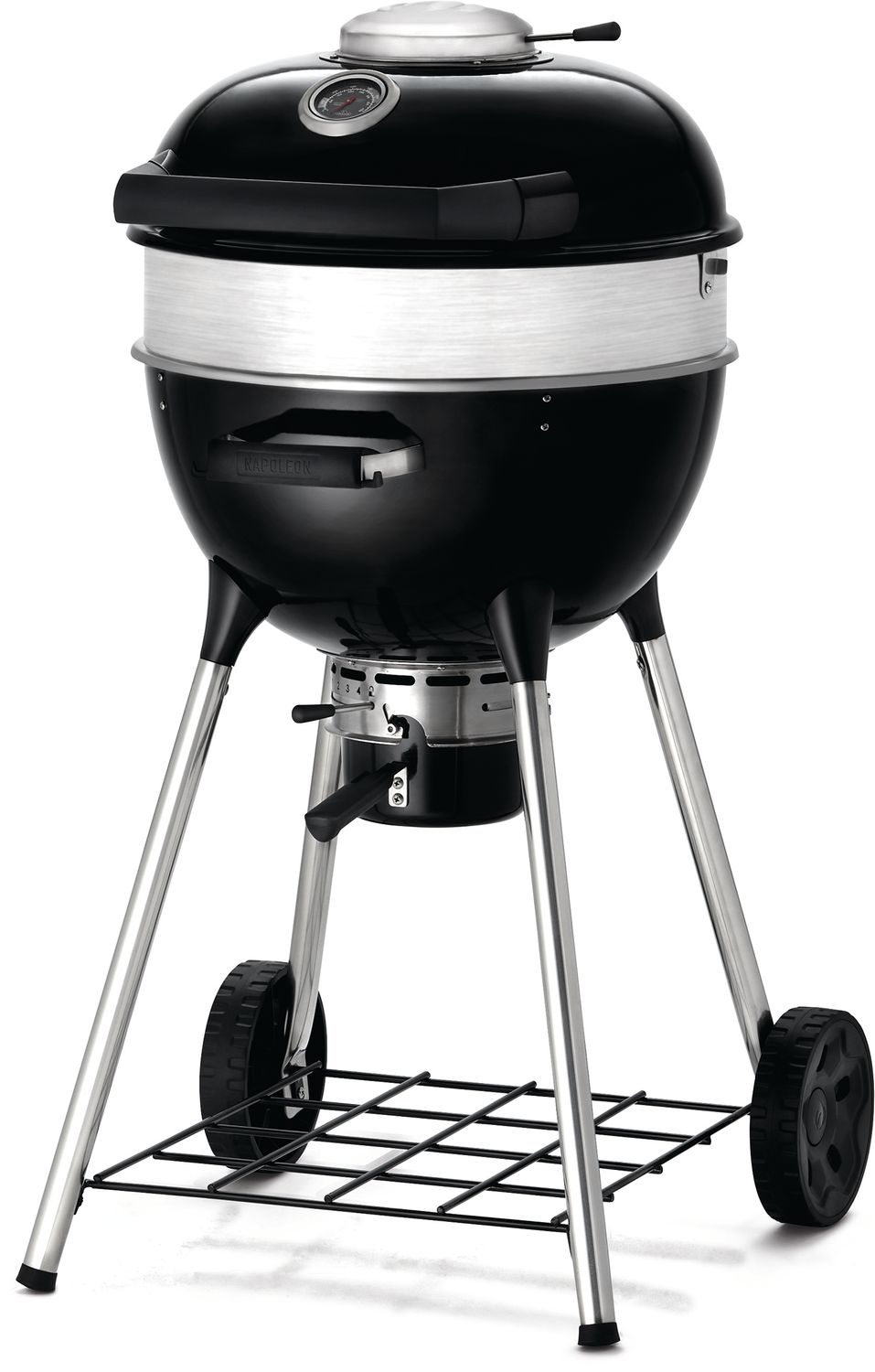 Kulegrill PRO 47 cm med støpejernsrist sett forfra