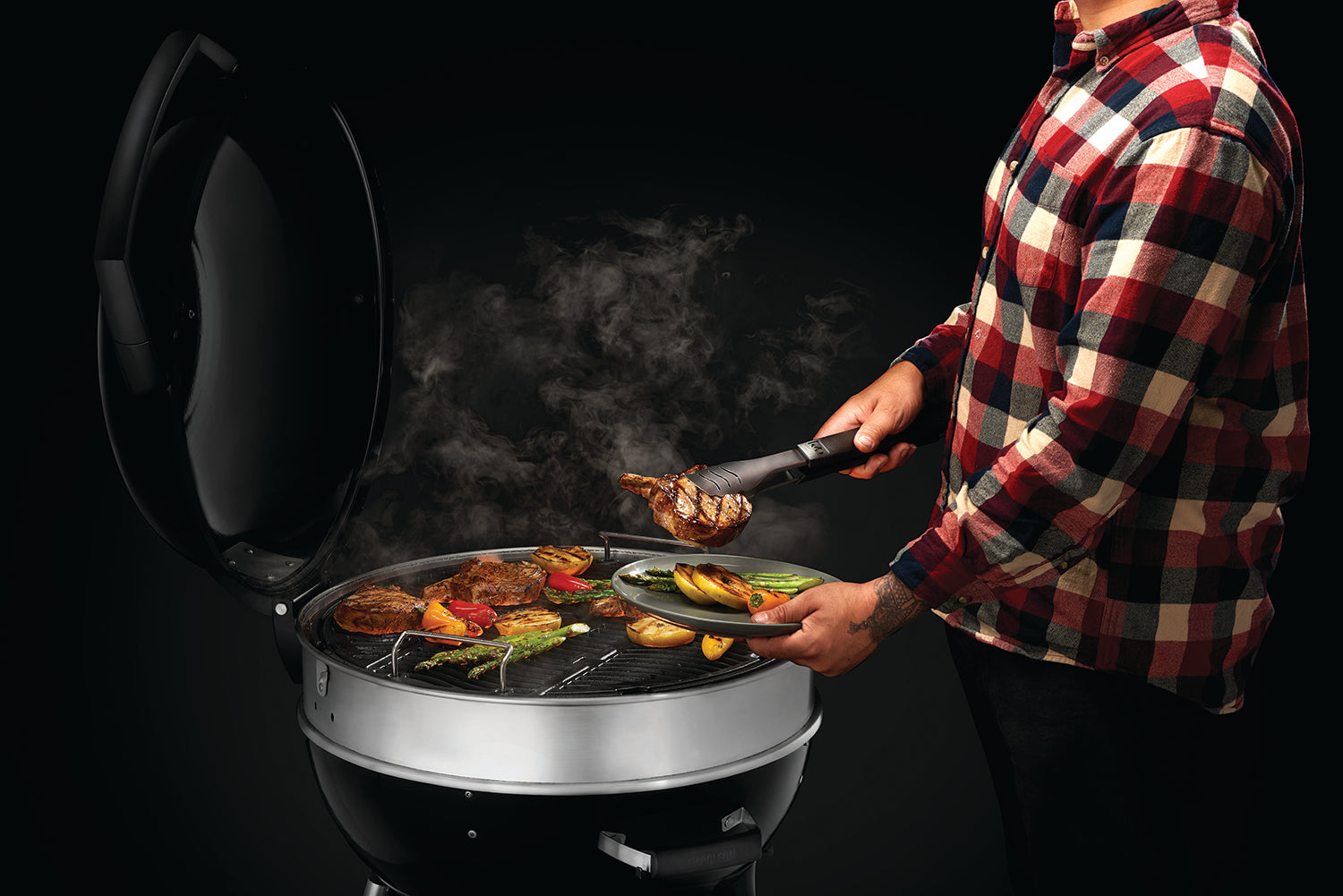 Grillflate på Kulegrill PRO 47 cm med støpejernsrist