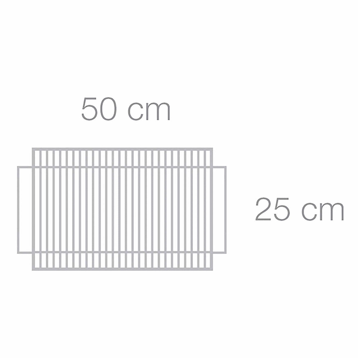 Kullgrill 7200 rustfritt stål rist 50x25 cm detalj av rist