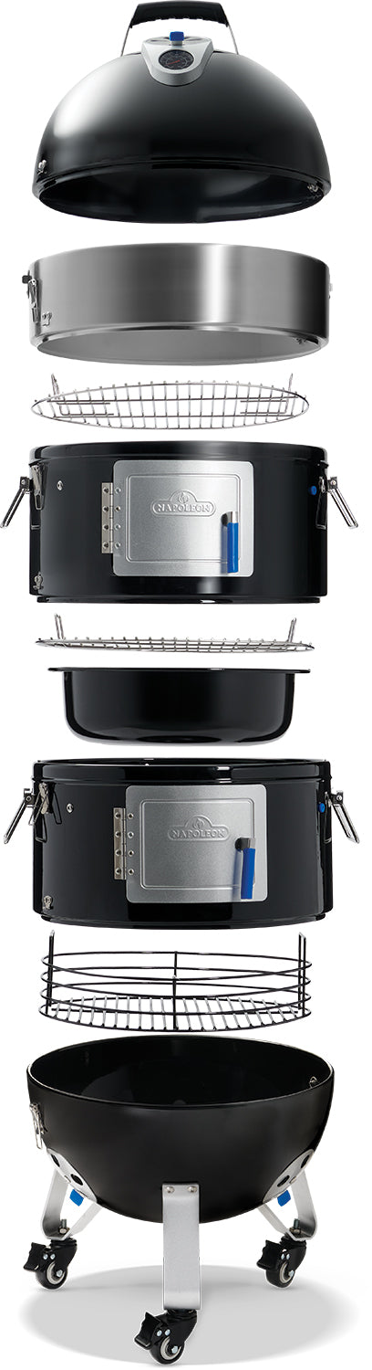 Montert kullgrill Apollo 18 3-i-1 watersmoker 47 cm