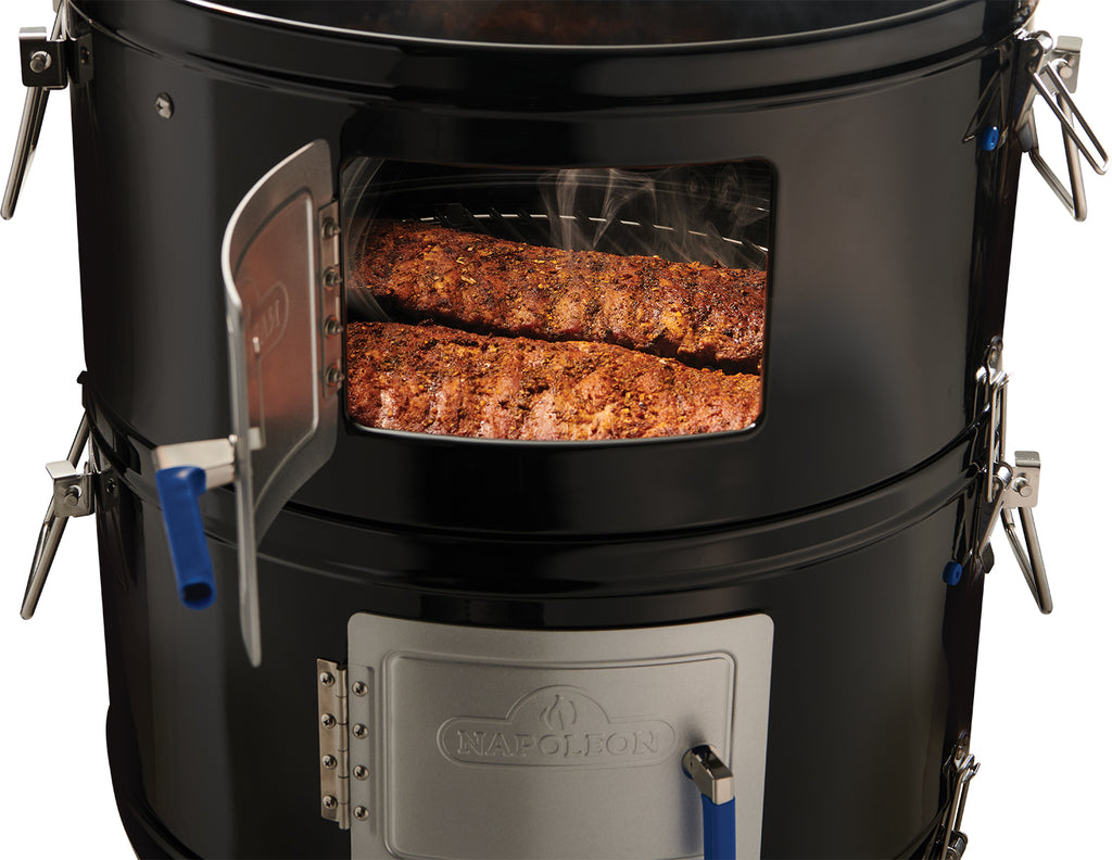 Nærbilde av kullgrill Apollo 18 3-i-1 watersmoker 47 cm grillflate