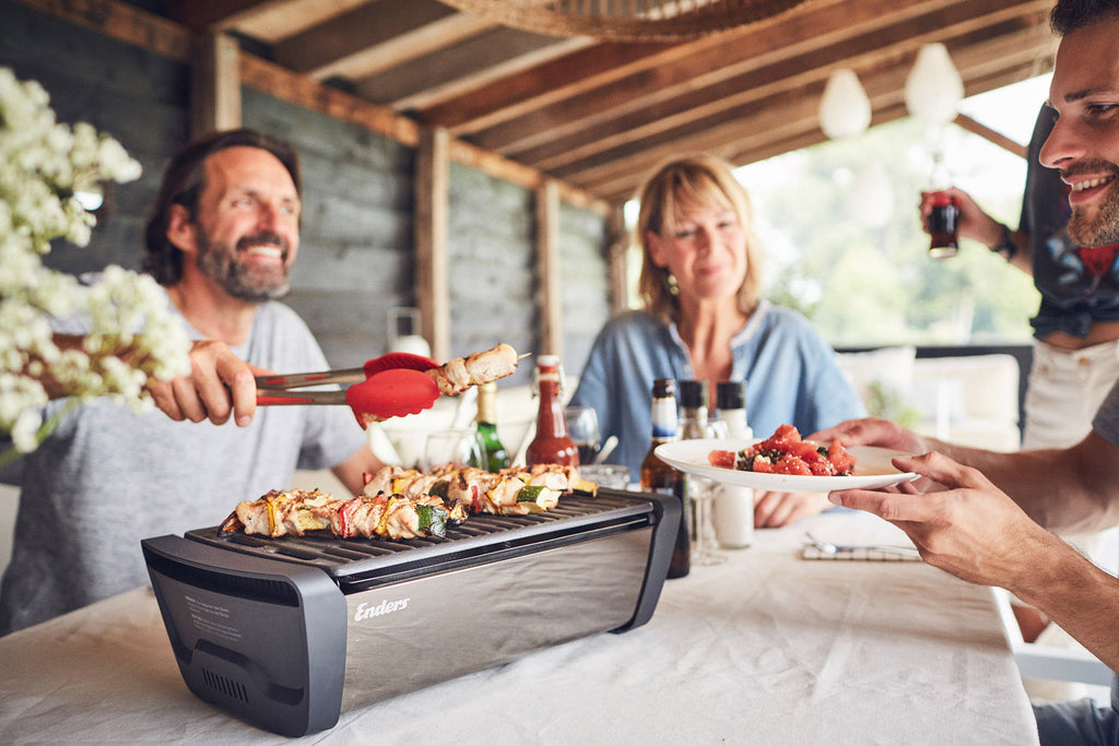 Montert kullgrill AURORA Mirror Black med LED-belysning