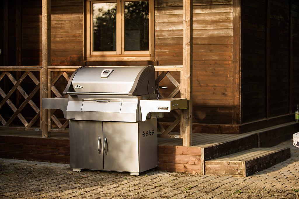 Kullgrill Charcoal Professional rustfritt stål grillstasjon fettoppsamler foran