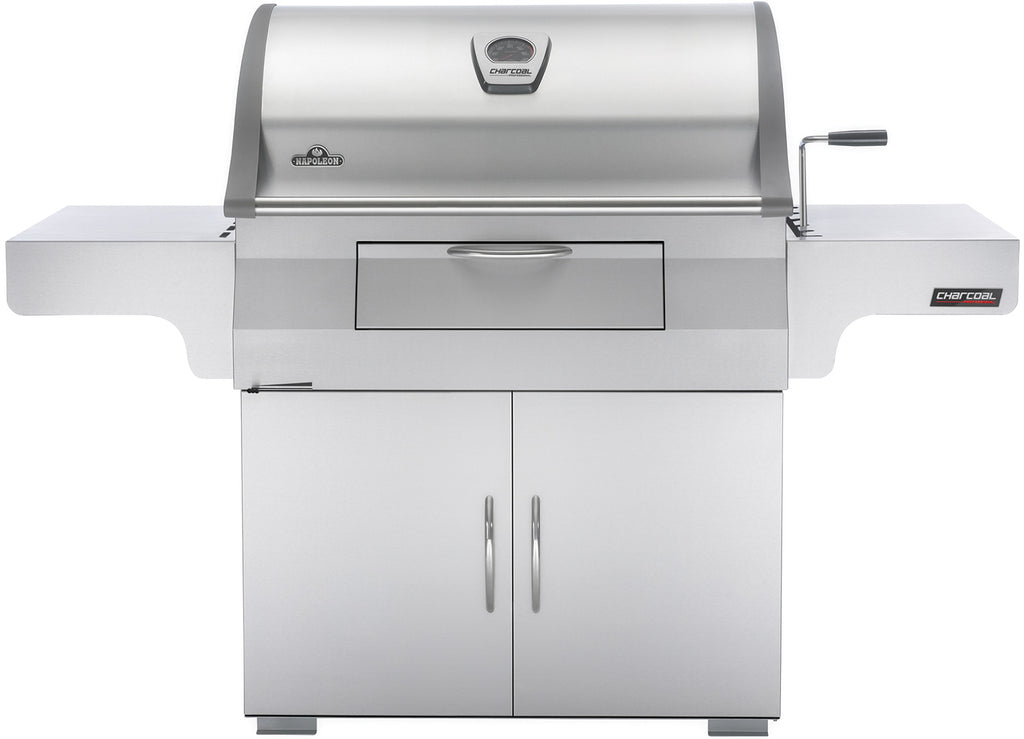 Kullgrill Charcoal Professional rustfritt stål grillstasjon front