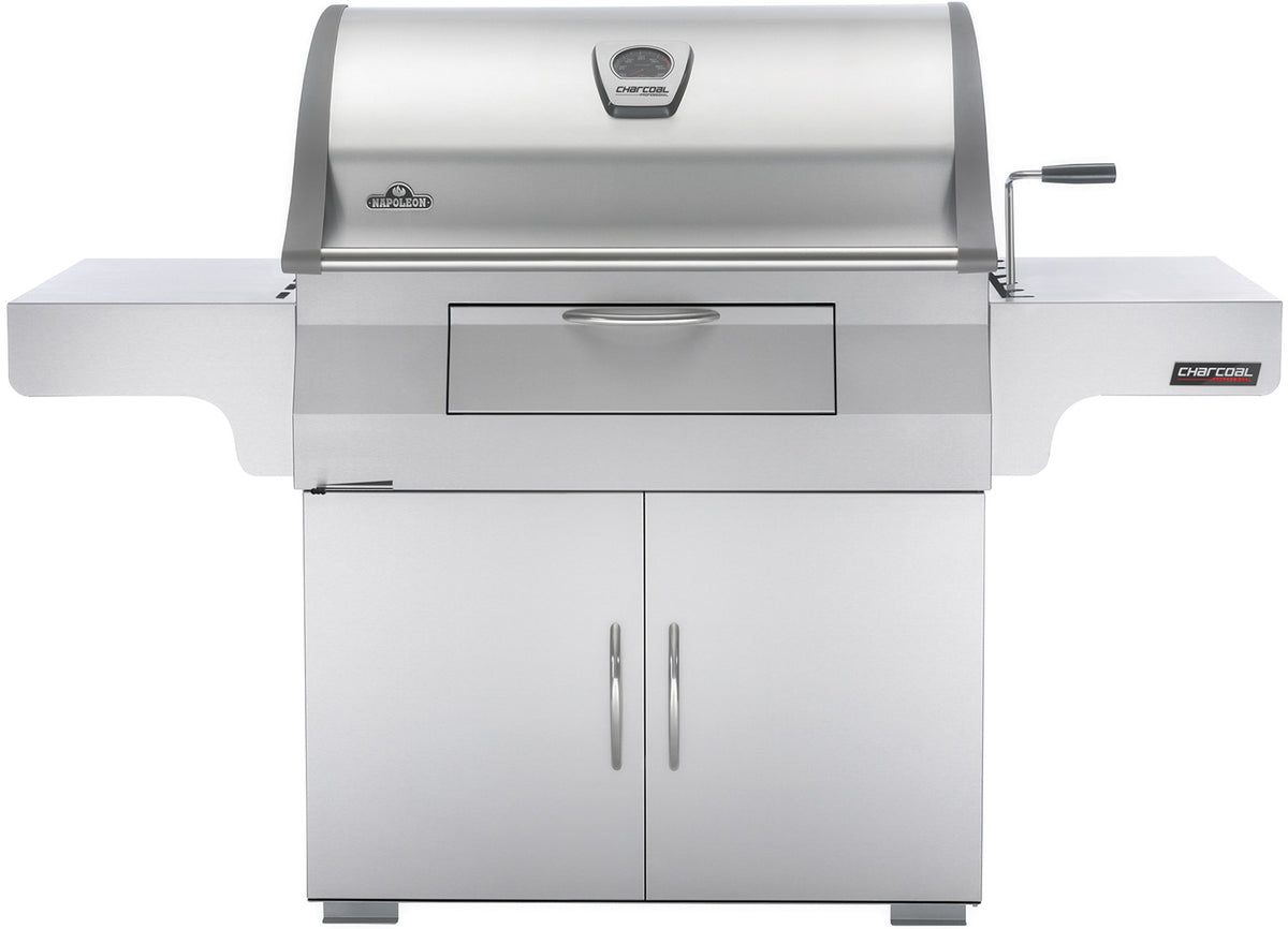 Kullgrill Charcoal Professional rustfritt stål grillstasjon front