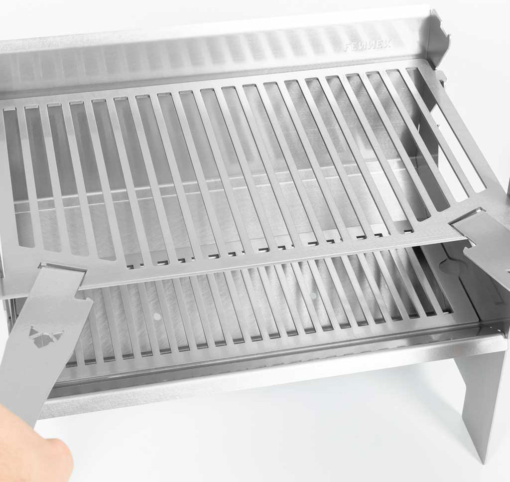 Kullgrill Fennek 2.0 kompakt rustfritt stål detalj av grillrist