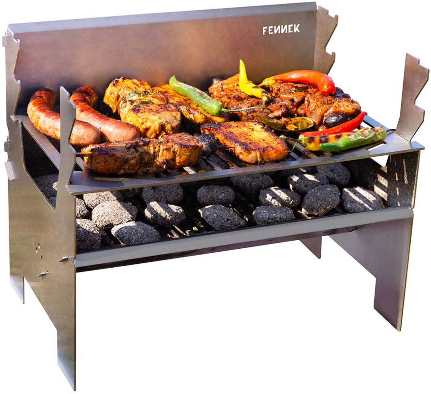 Kullgrill Fennek 2.0 kompakt rustfritt stål detalj av luftehull