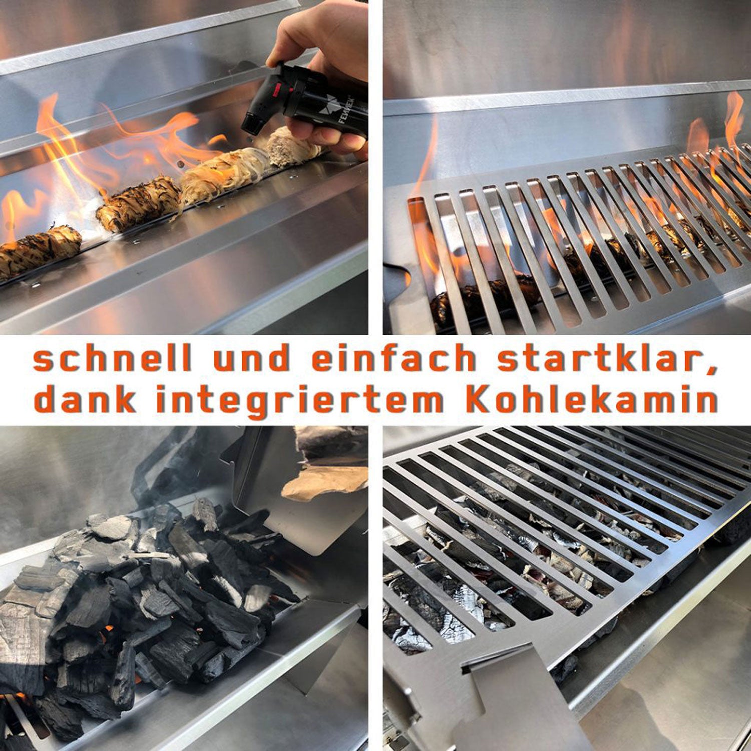 Kullgrill Fennek 2.0 kompakt rustfritt stål med tilbehør