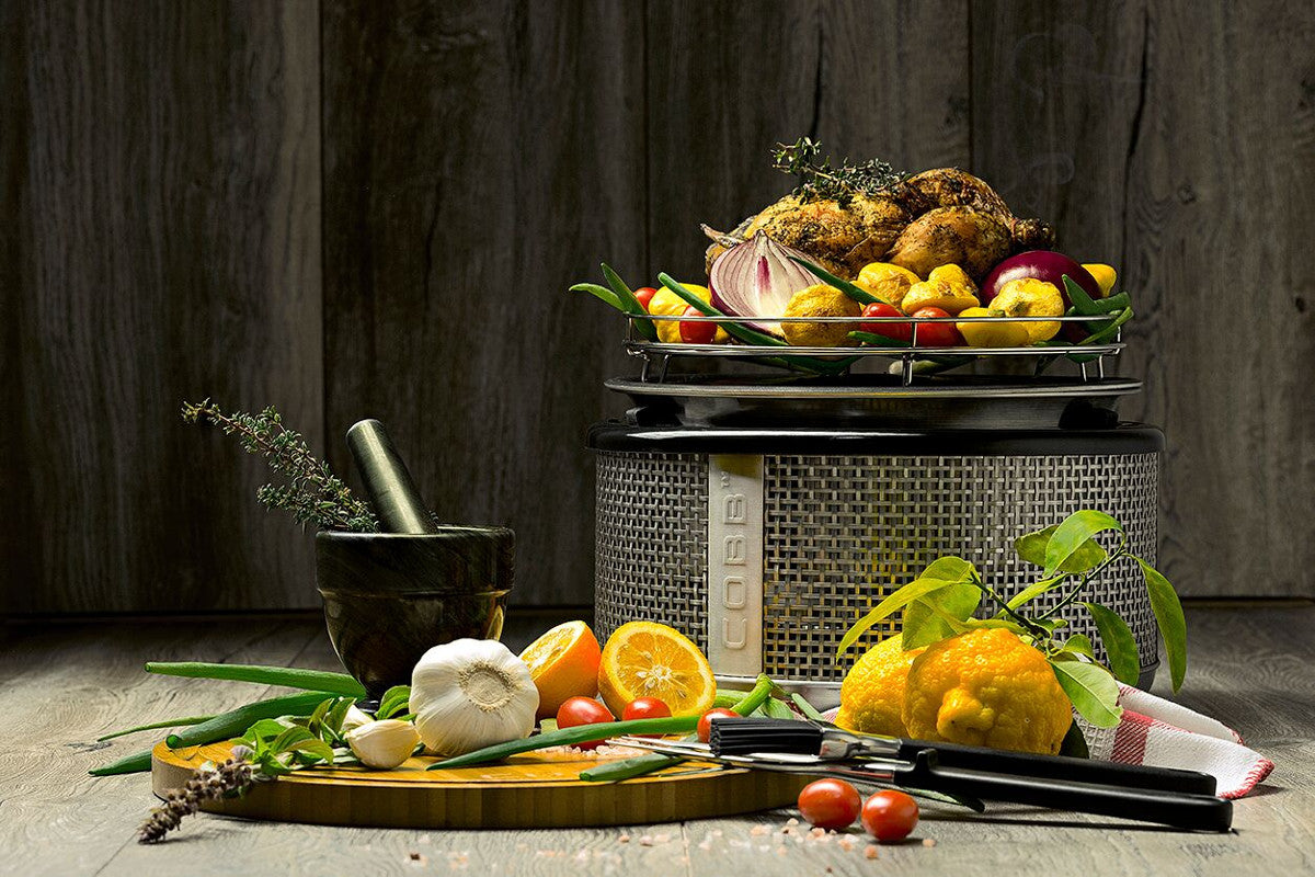 Kullgrill Premier PLUS bordgrill campinggrill med briketter - Cobb understell og oppbevaring