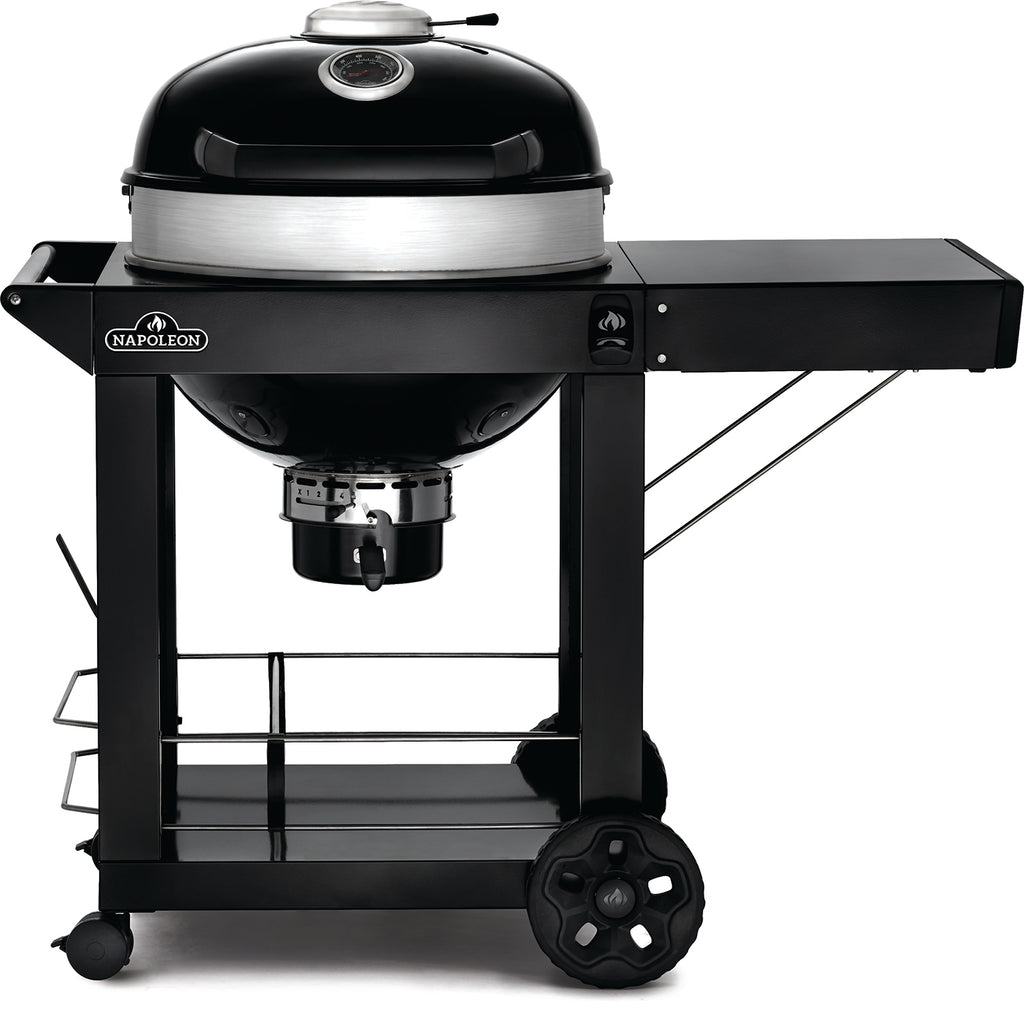 Kullgrill PRO-CART kulegrill 57 cm med vogn og støpejernsrist bakside
