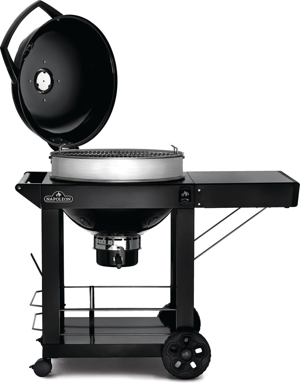 Detalj av støpejernsrist på Kullgrill PRO-CART kulegrill 57 cm med vogn og støpejernsrist