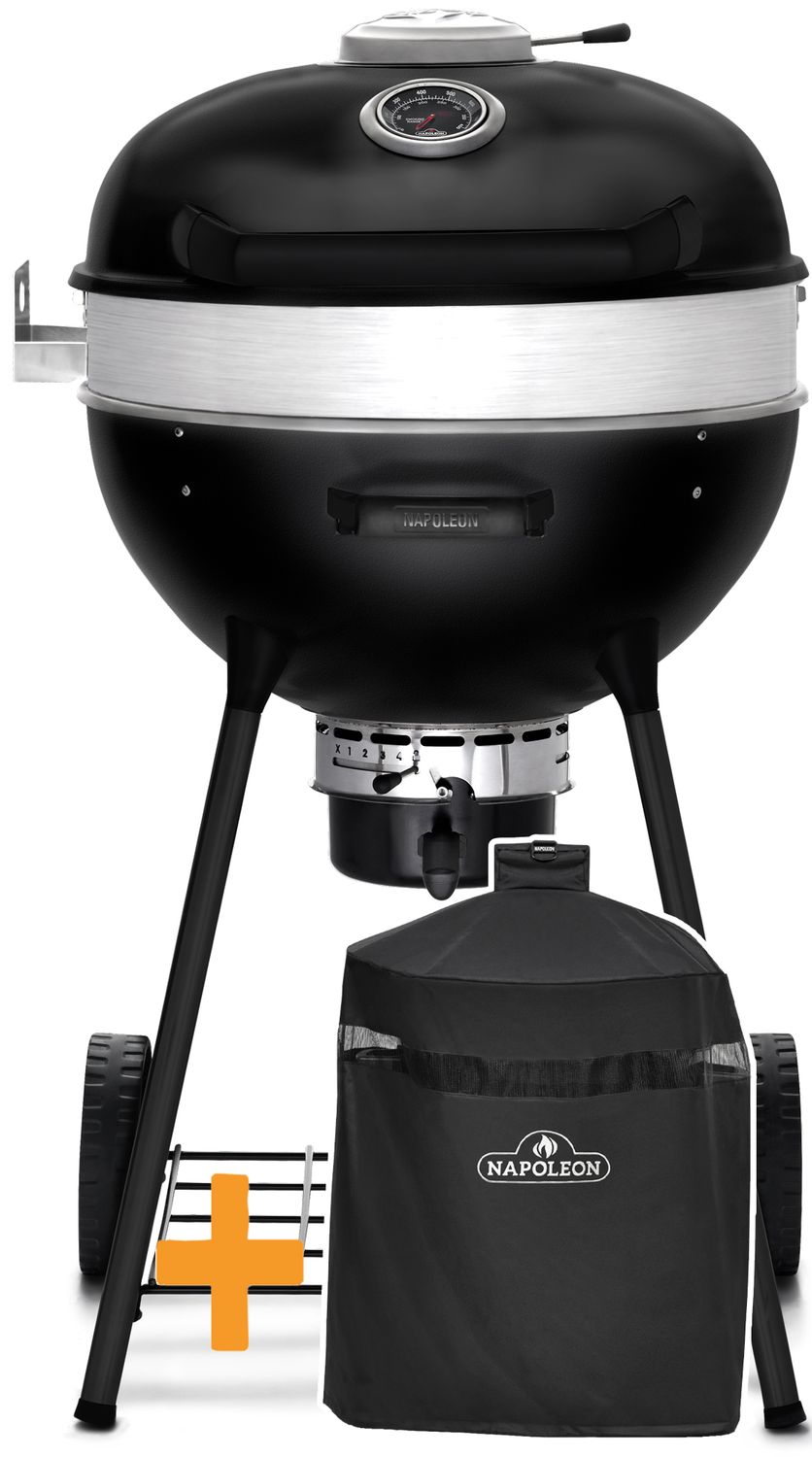 Kullgrill PRO kulegrill 57 cm støpejernsrist Napoleon forfra
