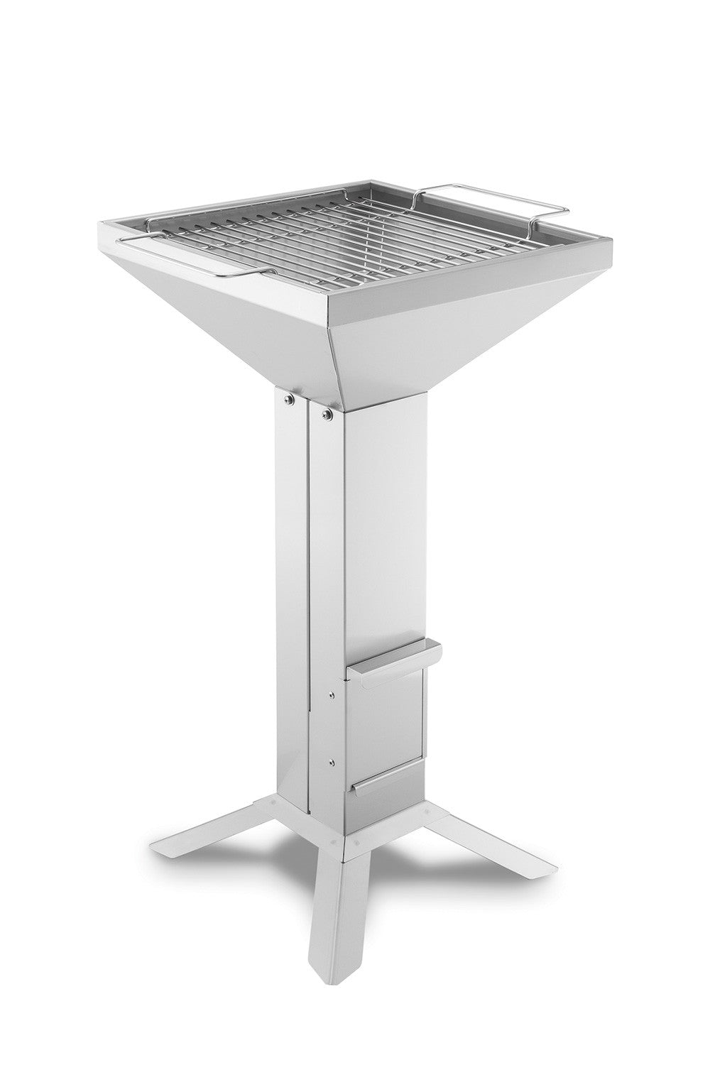 Kullgrill T2-4F rustfritt stål 35x35 cm 4 ben sett forfra