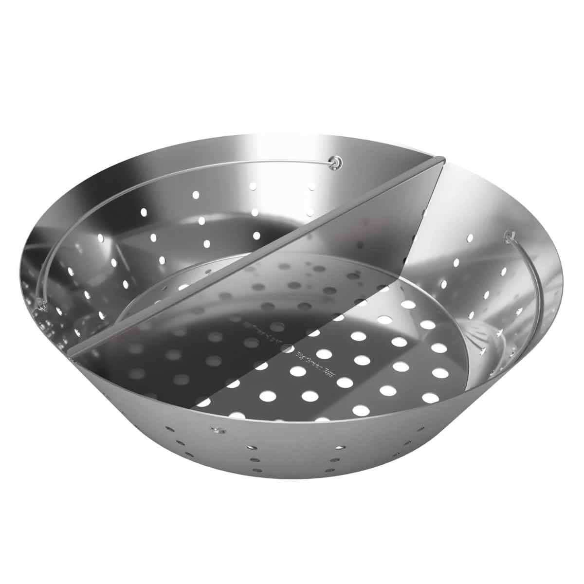 Kullkurv 2XL rustfritt stål for keramisk grill - Big Green Egg sett forfra