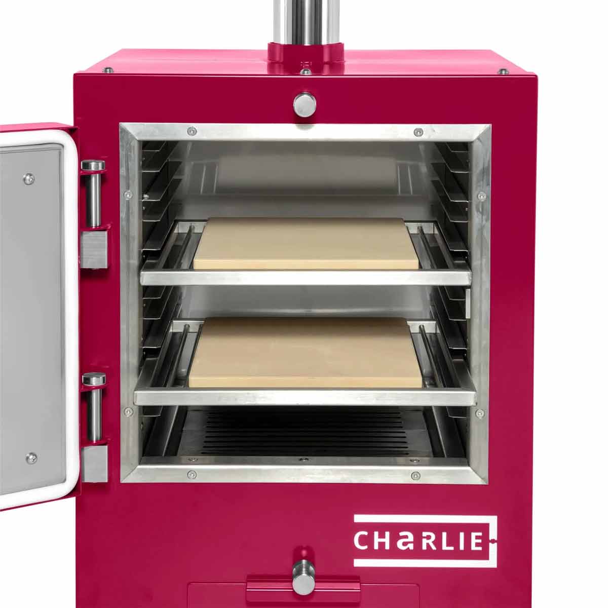 Kullovn Cheeky 6 nivåer bordmodell Rhubarb - Charlie Oven bakside
