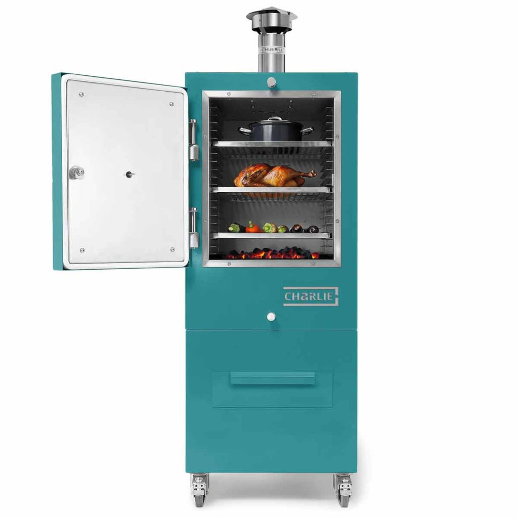 Kullovn Teal Duck 9 nivåer rustfritt stål - Charlie Oven bakside