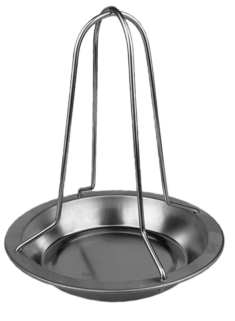 Kyllingholder med fettoppsamler rustfritt stål Grillfürst forfra