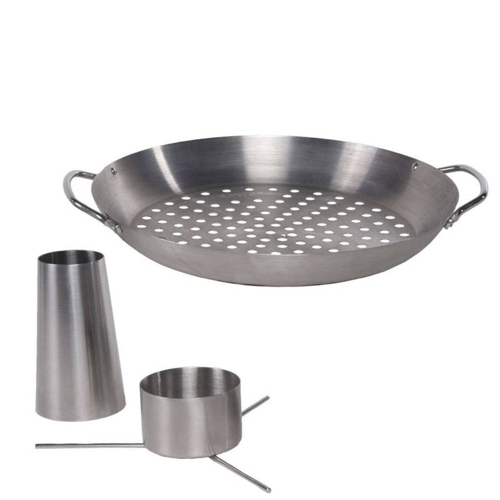 Detalj av kyllingholder og grønnsakskurv rustfritt stål 3-delt Ø 30 cm - SANTOS