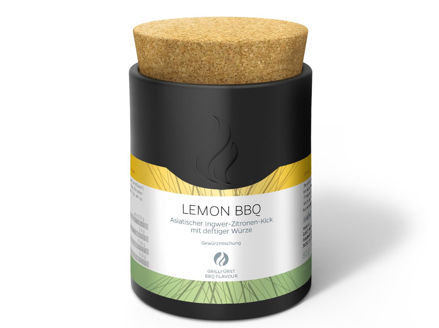Lemon BBQ krydderblanding BBQ rub keramikkboks 80 g forfra