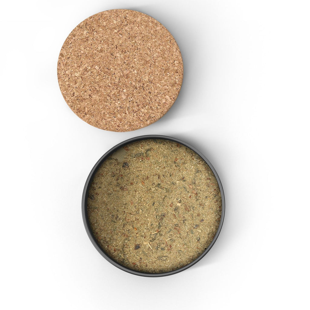 Detaljbilde av Lemon BBQ rub keramikkboks og korklokk