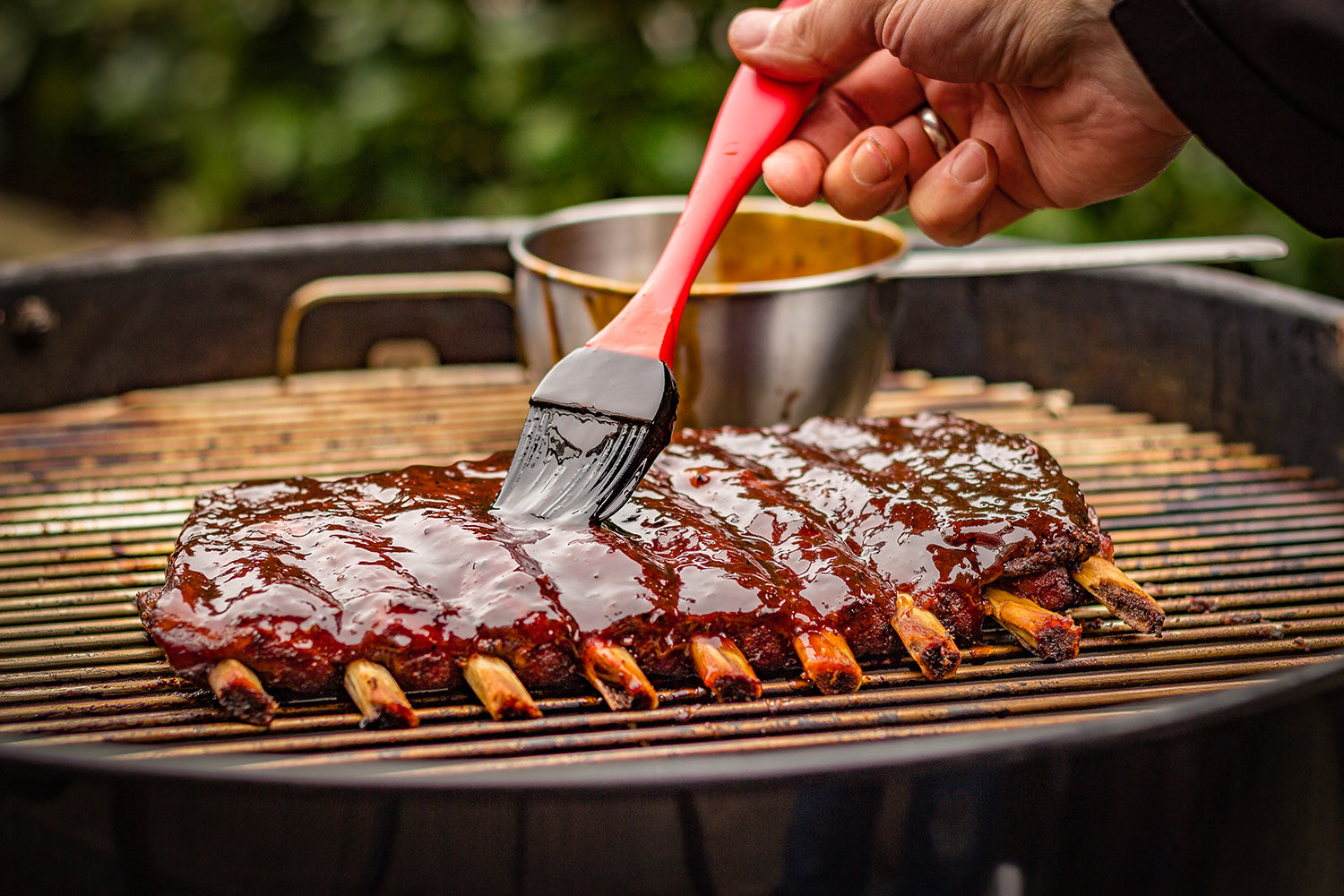 Marinadepensel og sauskopp i rustfritt stål - Grillfürst sideprofil