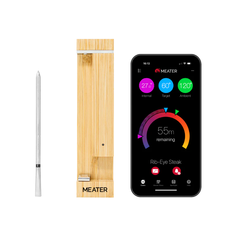 Detalj av Meater PRO steketermometer inkl. ladestasjon