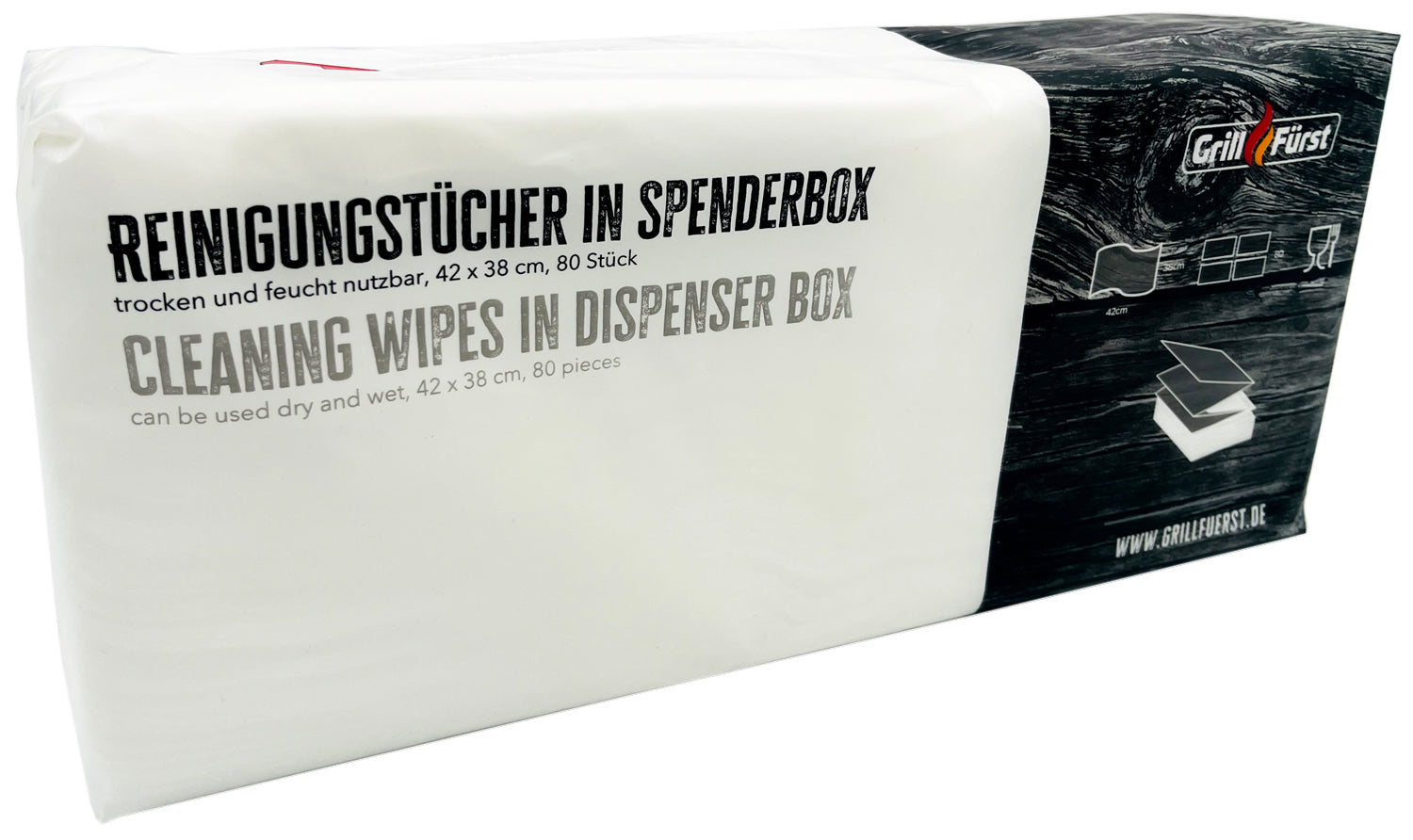 Mikrofiberklut rengjøringsduk 42x38 cm 80 stk - Grillfürst forfra