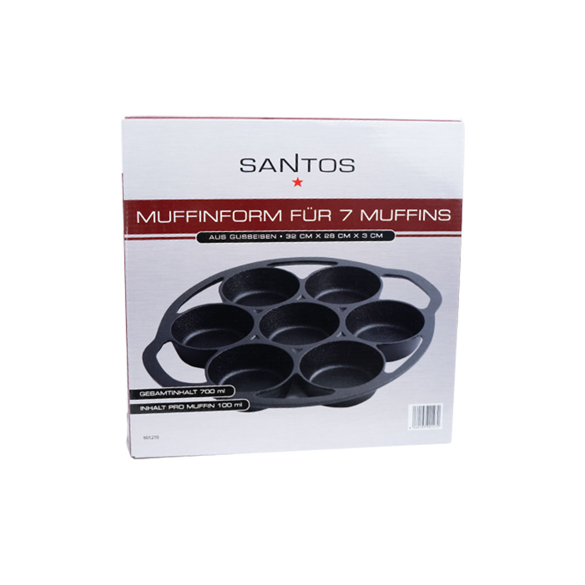 Muffinform støpejern for 7 muffins - SANTOS i bruk på grill