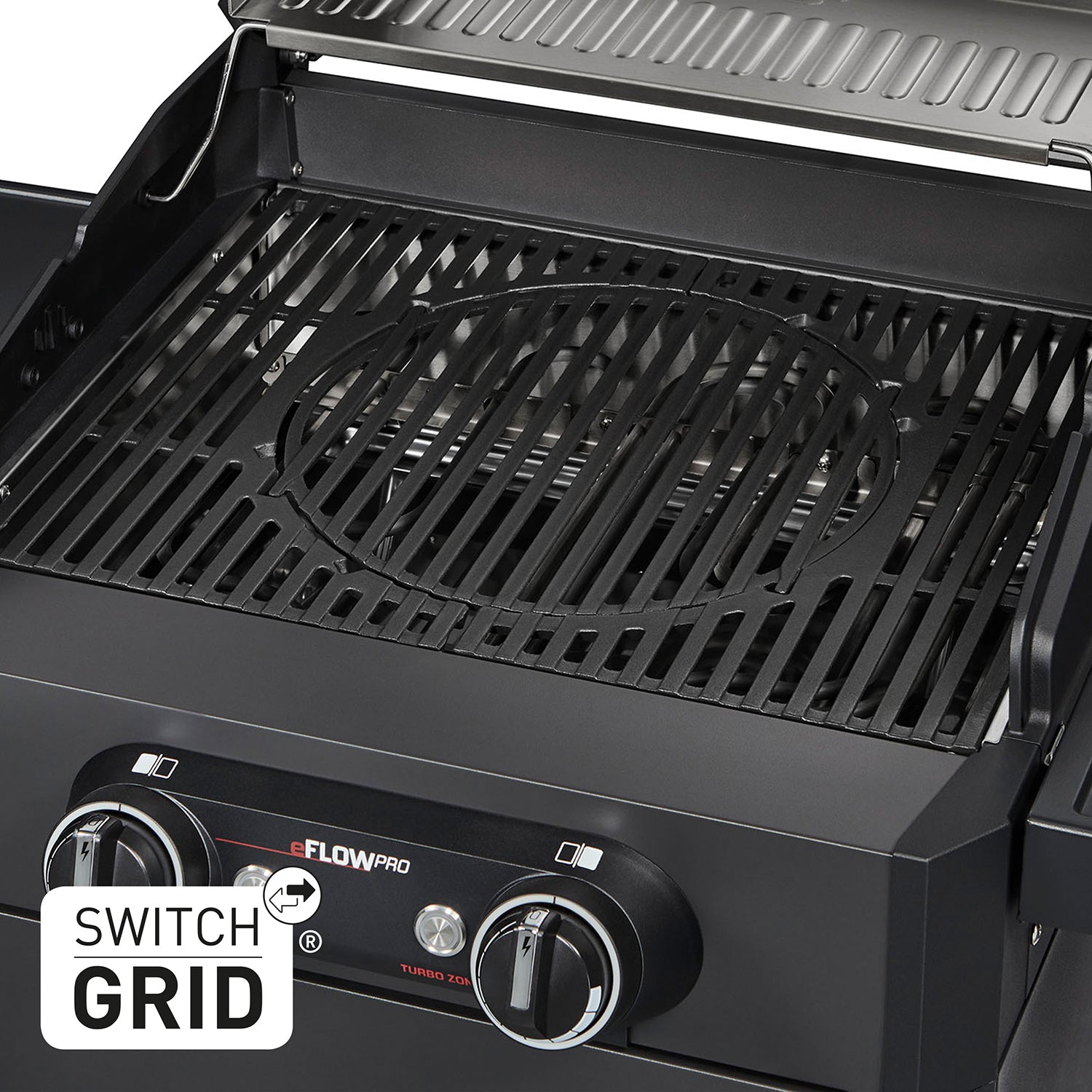 Nærbilde av kontrollpanel på Elektrisk grill eFlow Pro 2 Turbo Shadow