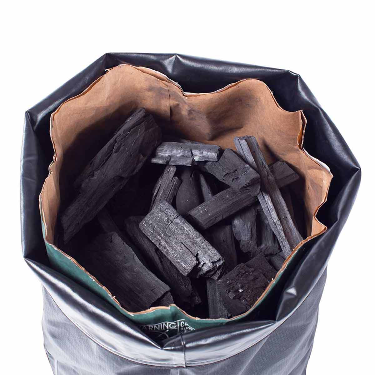 Bakside av Oppbevaringspose for trekull 9 kg - Big Green Egg