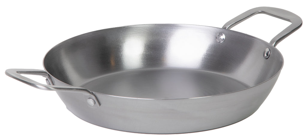Paellapanne karbonstål Ø 30 cm - Hot Wok med detaljer på grepene