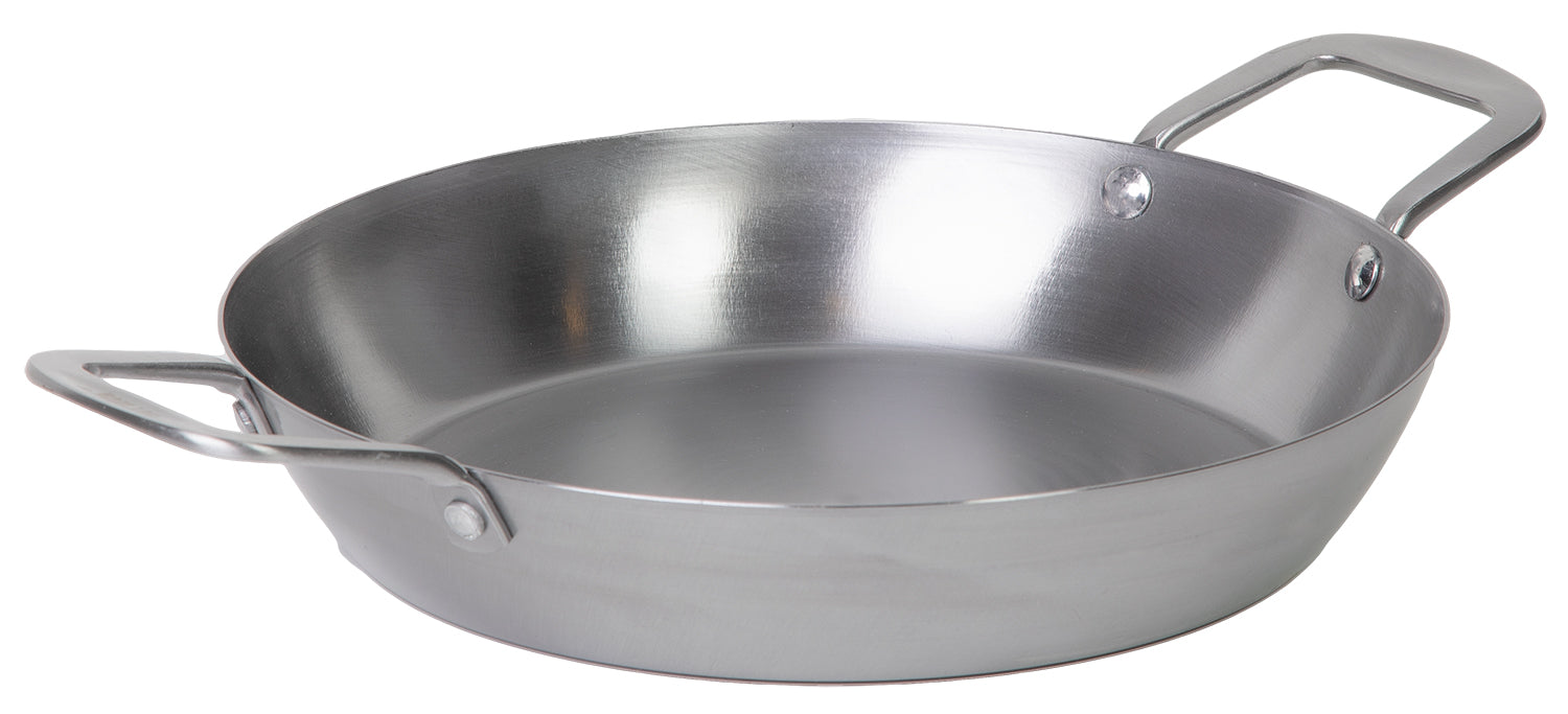 Paellapanne karbonstål Ø 30 cm - Hot Wok med detaljer på grepene