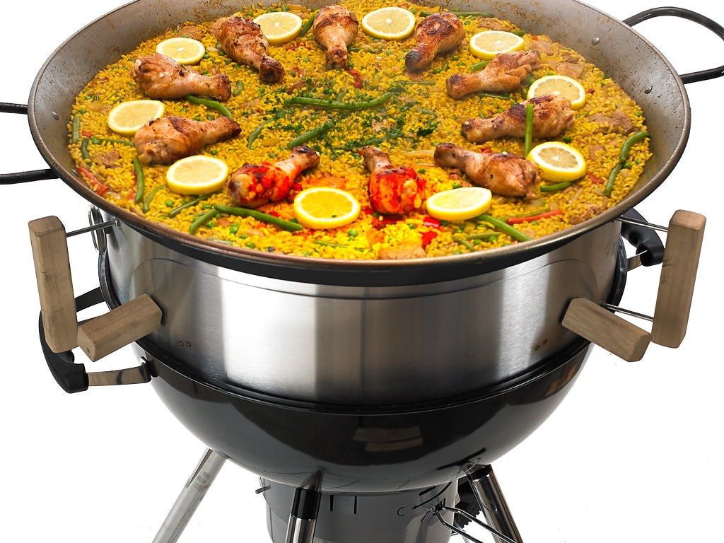 Montert PAN'BBQ-sett XXL panne for Smokin PizzaRing 47/50 cm på grill