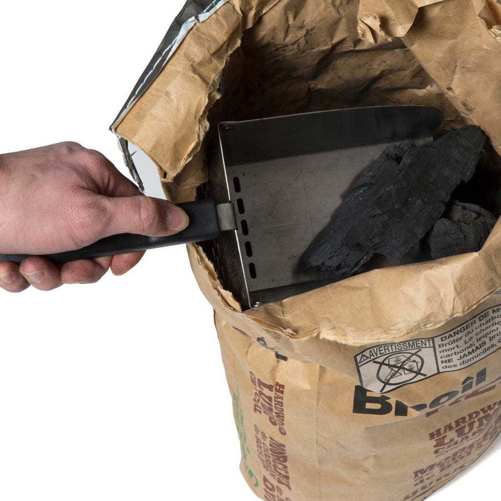Pellet- og kullspade rustfritt stål - Broil King med måleindikator