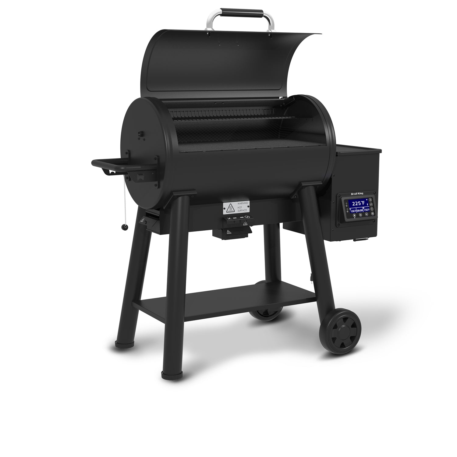 Pelletsgrill Baron/Crown Pellet 500 med WLAN støpejernsrist montert i bruk