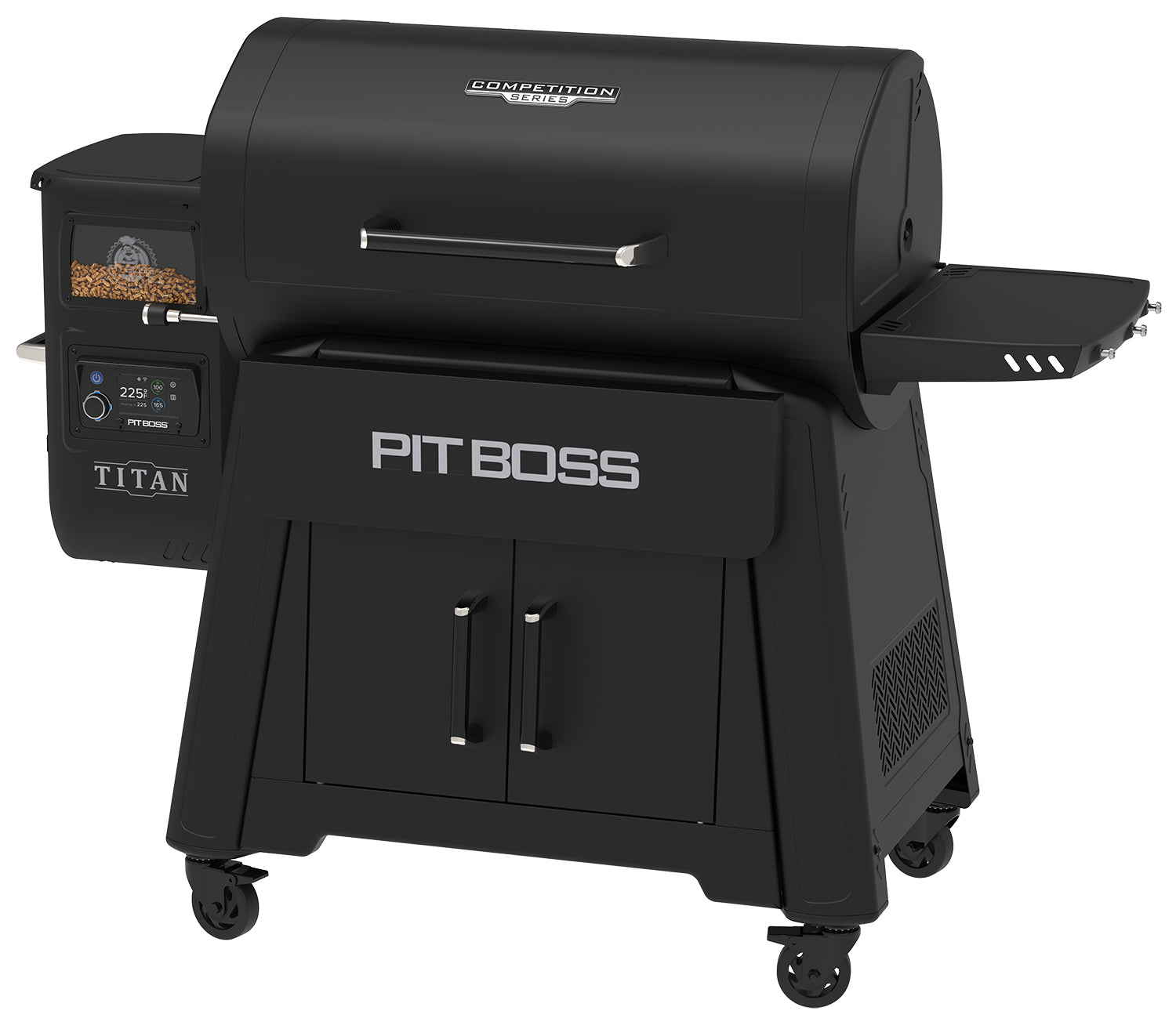Pelletsgrill Competition Series 1600 Titan WiFi 3 nivåer - Pit Boss Flame Broiler Lever™ detalj