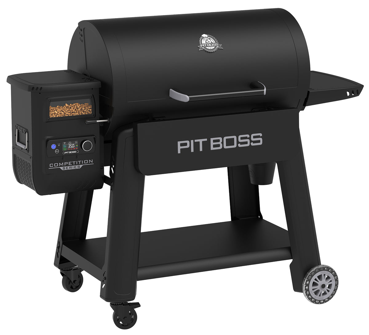 Hjul og understellet på Pelletsgrill Competition Series 1600 med WiFi 3 nivåer