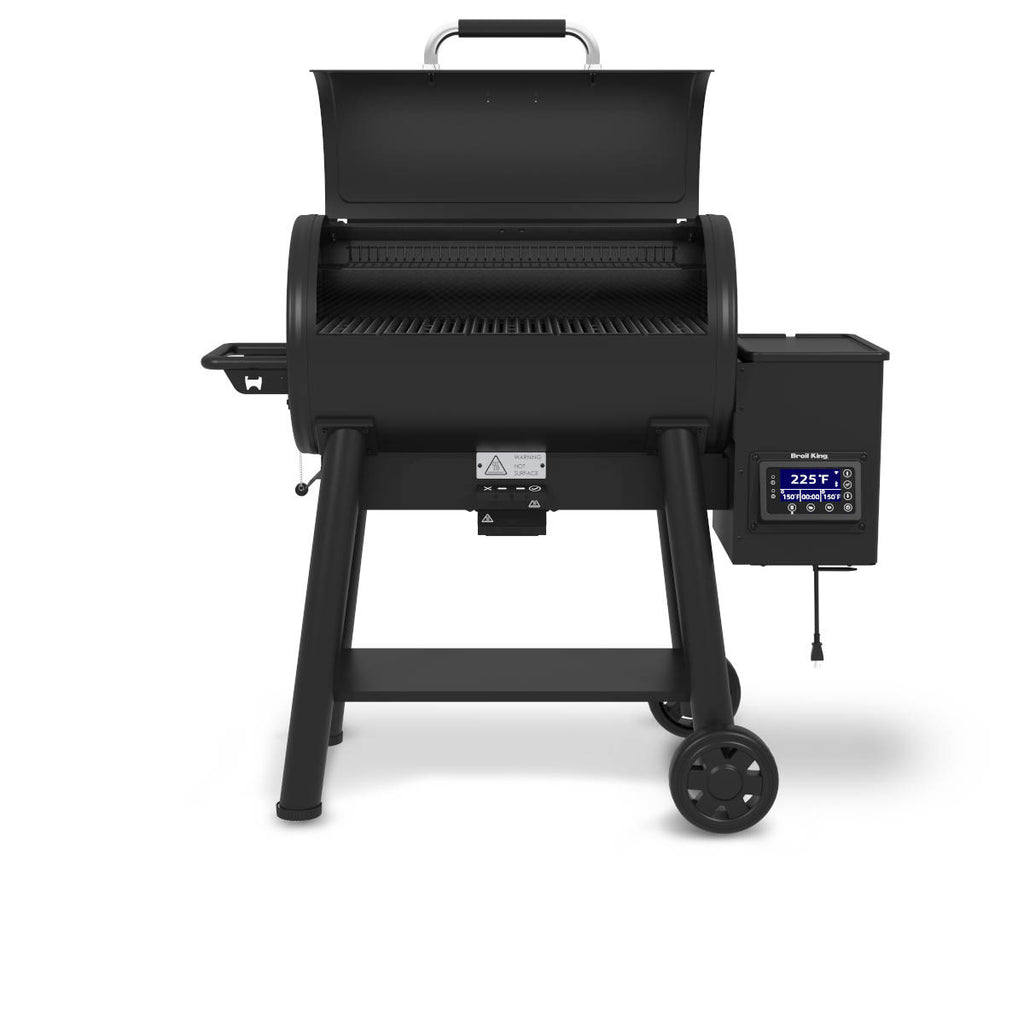 Pelletsbeholder på Pelletsgrill Crown Pellet 500 med grilltrekk