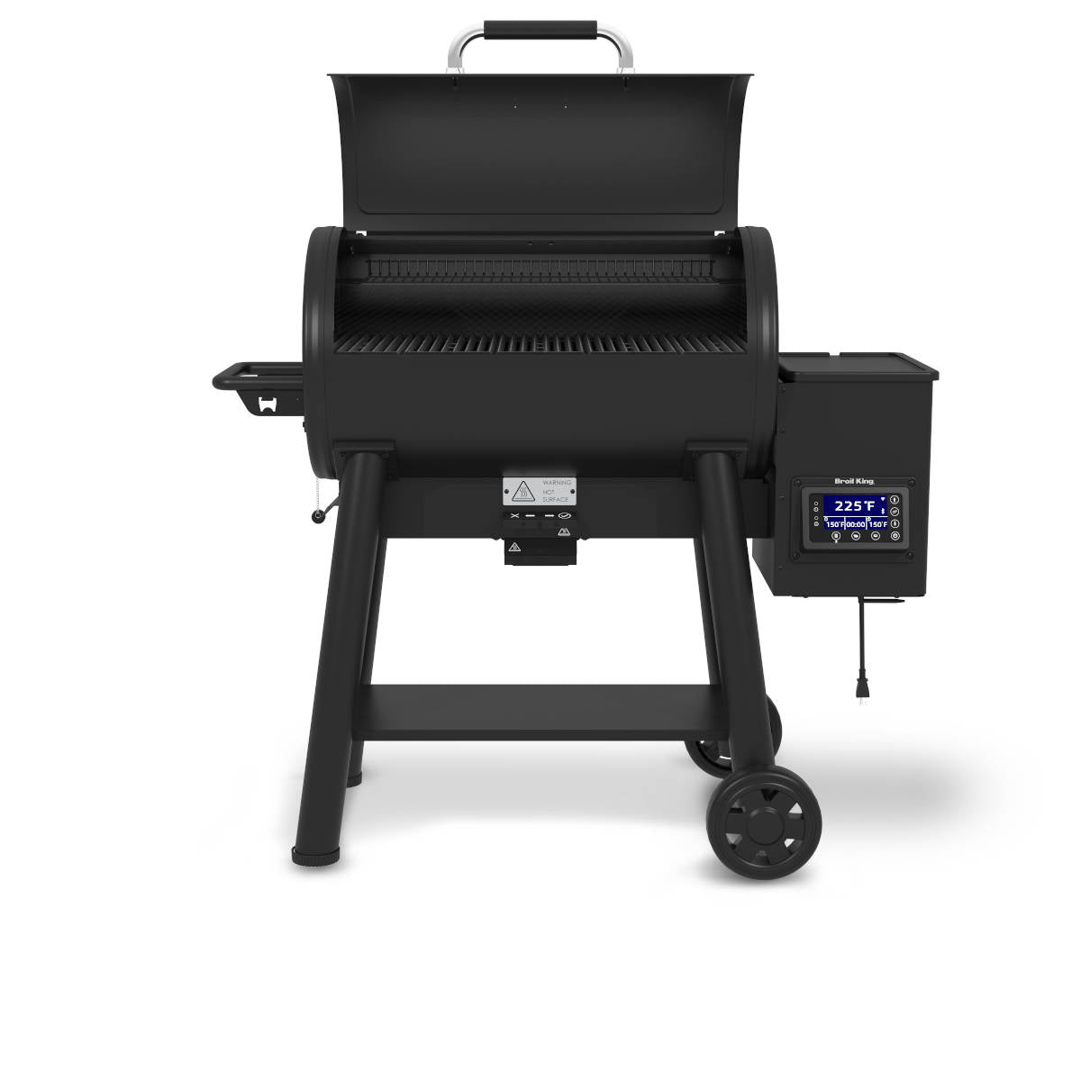 Pelletsbeholder på Pelletsgrill Crown Pellet 500 med grilltrekk